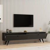 Dulap TV cu extra spatiu de depozitare, Alb, L160x A25x H40cm, 160x25x45 cm, detaliu produs