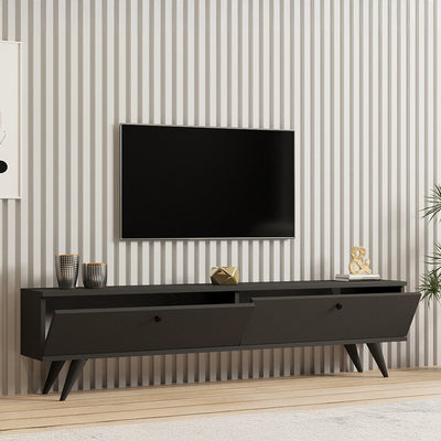 Dulap TV cu extra spatiu de depozitare, Alb, L160x A25x H40cm, 160x25x45 cm, detaliu produs