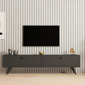 Dulap TV cu extra spatiu de depozitare, Alb, L160x A25x H40cm, 160x25x45 cm, perspectiva suplimentara