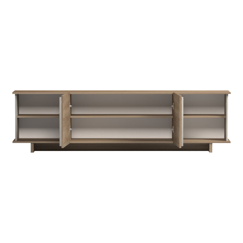 Dulap TV cu gri-bej Zafore, Lemn, 180x33x50 cm
