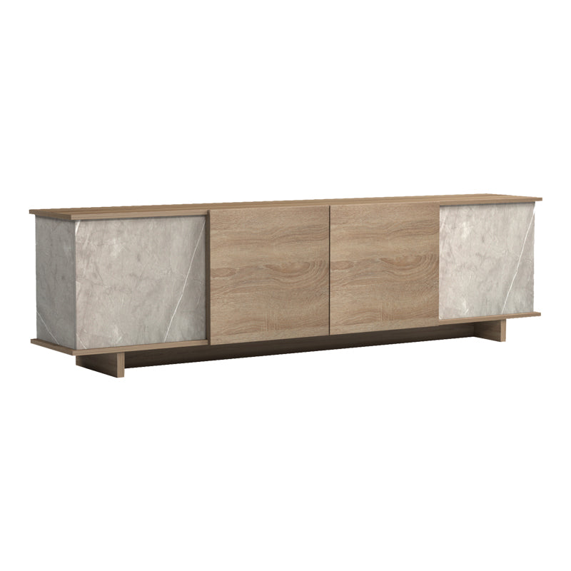 Dulap TV cu gri-bej Zafore, Lemn, 180x33x50 cm