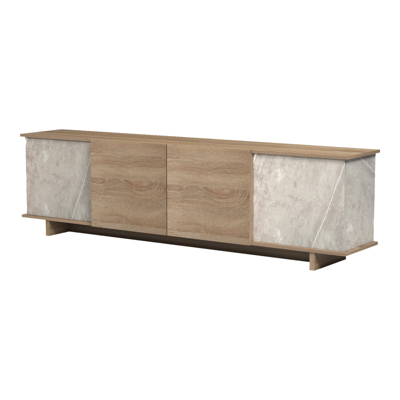 Dulap TV cu gri-bej Zafore, Lemn, 180x33x50 cm