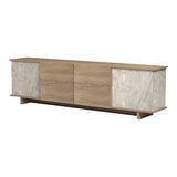 Dulap TV cu gri-bej Zafore, Lemn, 180x33x50 cm