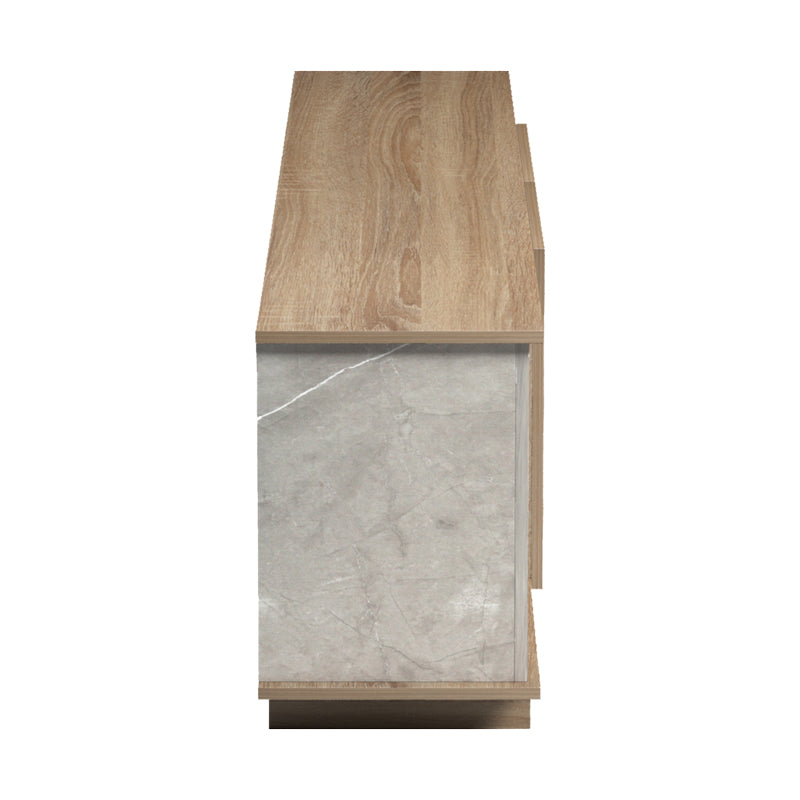 Dulap TV cu gri-bej Zafore, Lemn, 180x33x50 cm