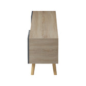 Dulap TV cu rafturi Osclo, Modern, Lemn, Sonoma-Antracit, 160x30x54 cm, foto produs 7
