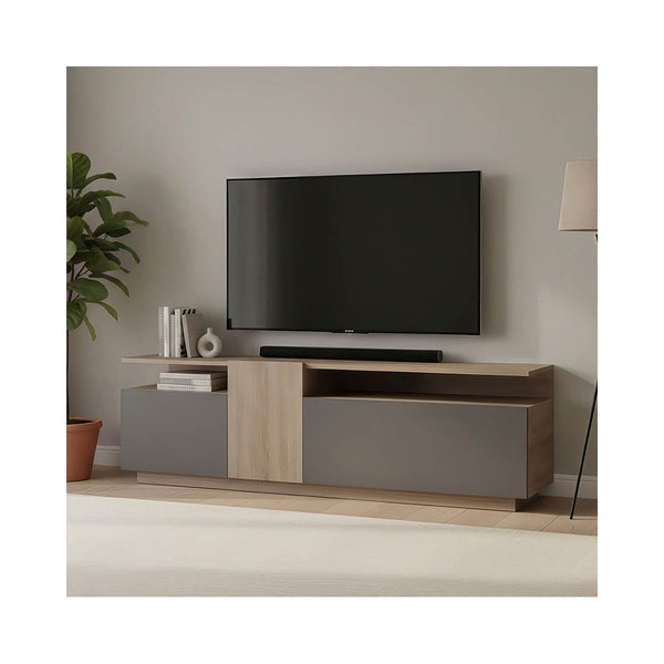 Dulap TV cu rafturi Vendora, Sonoma-Antracit, 150x29x46 cm