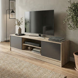 Comoda TV Sasa, Pal melaminat, 150x35x42 cm - Sonoma-Antracit