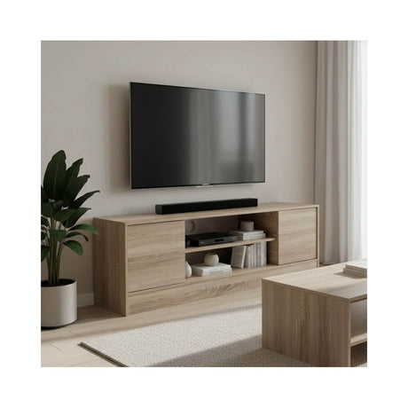 Dulap TV cu spatiu de depozitare Sasa, Pal, Stejar, 120x35x41 cm