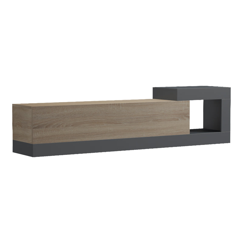 Dulap TV de perete cu montare Flato, Lemn, Sonoma-Antracit, 150x29x38 cm