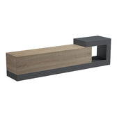 Dulap TV de perete cu montare Flato, Lemn, Sonoma-Antracit, 150x29x38 cm, perspectiva suplimentara