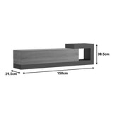 Dulap TV de perete cu montare Flato, Lemn, Sonoma-Antracit, 150x29x38 cm