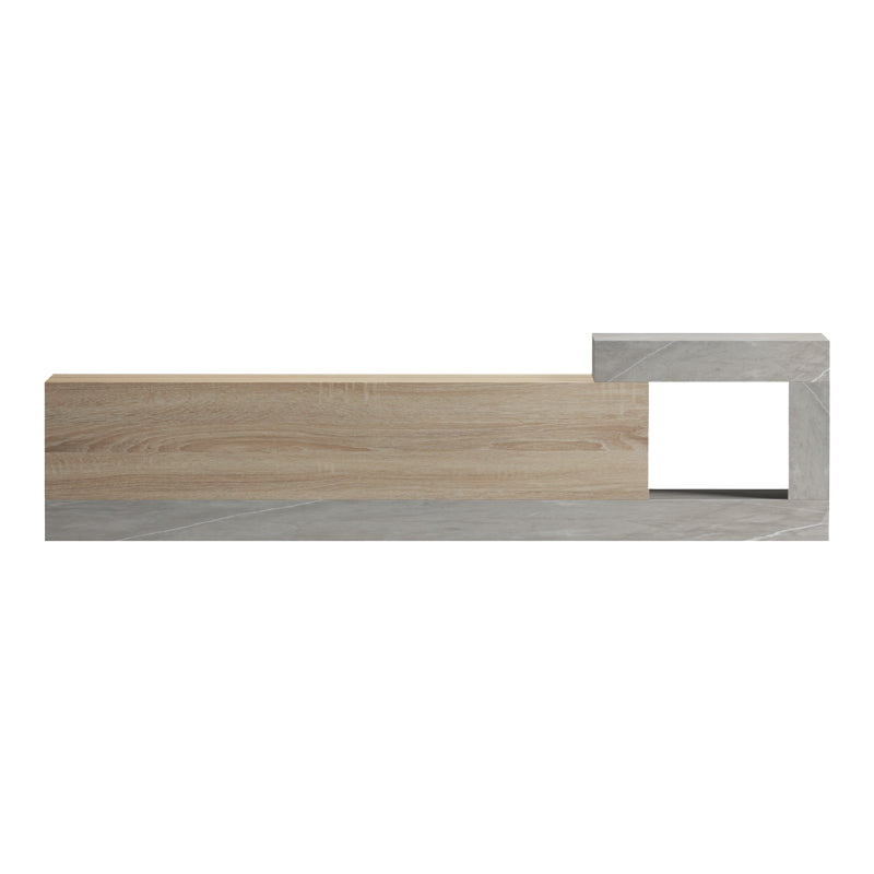 Dulap TV montat pe perete cu aspect de marmură sonoma-gri-bej Flato, 150x29x38 cm