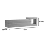 Dulap TV montat pe perete cu aspect de marmură sonoma-gri-bej Flato, 150x29x38 cm