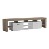 Dulap TV multifunctional Sonoma-White, Modern, Pal, 210x40x50 cm