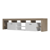 Dulap TV multifunctional Sonoma-White, Modern, Pal, 210x40x50 cm