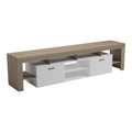 Dulap TV multifunctional Sonoma-White, Modern, Pal, 210x40x50 cm, foto produs