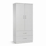 Dulap Zelia cu 2 usi si sertare, 79x42x180 cm - Alb