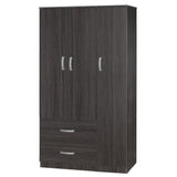 Dulap Zelia cu 2 usi si sertare, 90x42x180 cm - Negru