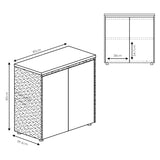 Dulapuri de birou joase cu rafturi Oscar, Lemn, Nuc, 200x40x80 cm