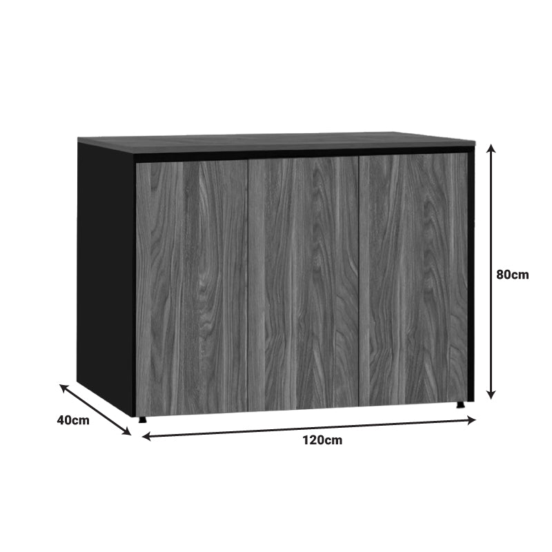 Dulapuri de birou joase cu rafturi Oscar, Lemn, Nuc, 200x40x80 cm
