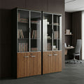 Set De Mobilier De Birou Dulapuri de birou profesionale Oscar, lemn nuc-antracit, 160x40x200 cm