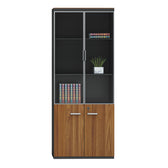 Dulapuri de birou profesionale Oscar, lemn, nuc-antracit, 160x40x200 cm, imagine suplimentara