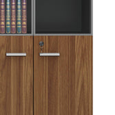 Dulapuri de birou profesionale Oscar, lemn, nuc-antracit, 160x40x200 cm, detaliu produs