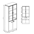 Dulapuri de birou profesionale Oscar, lemn, nuc-antracit, 160x40x200 cm, perspectiva suplimentara