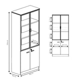Dulapuri de birou profesionale Oscar, lemn, nuc-antracit, 160x40x200 cm