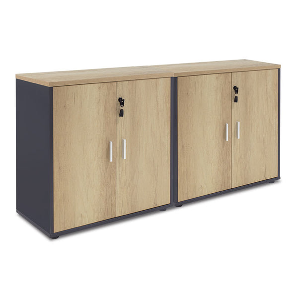 Dulapuri Lotus cu 4 usi stejar-Gri, inchis, 160x40x80 cm