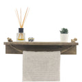 Etajera baie cu suport prosop Sidra lemn nuc, antic gri, 50x9x10 cm, detaliu produs