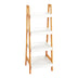 Accesorii Baie Etajeră cu rafturi Leby, Bambus, Alb-Natural, 35x34x98 cm