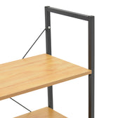 Etajera metalica cu dulap Kuili, + metal, negru și stejar, 60x36x121 cm, foto produs 6