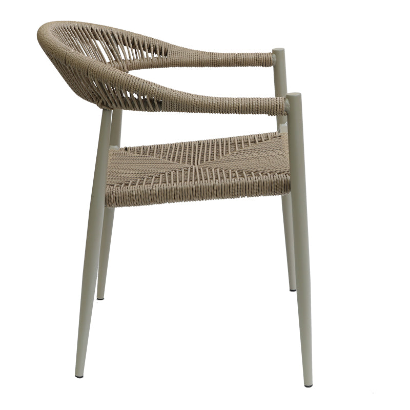 Fagen fotoliu stivuitor Auriu aluminiu-rattan pe Natural, 56x60x78 cm, imagine suplimentara