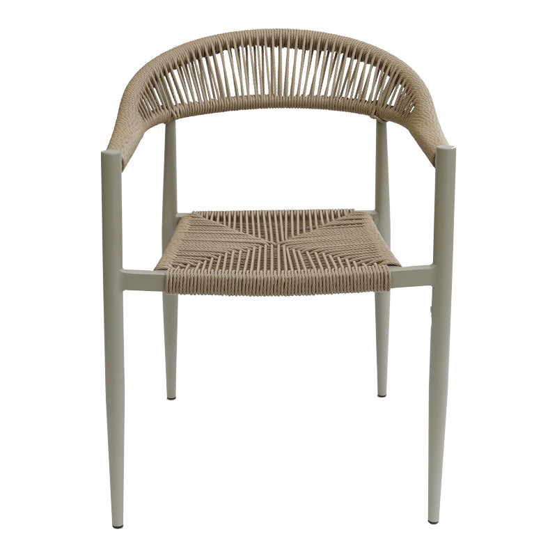 Fagen fotoliu stivuitor Auriu aluminiu-rattan pe Natural, 56x60x78 cm, detaliu produs
