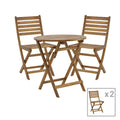 mobilier de gradina Fatel-Carpuva set de 3 mese de sufragerie din lemn masiv Natural de salcâm D70x74 cm