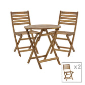 mobilier de gradina Fatel-Carpuva set de 3 mese de sufragerie din lemn masiv Natural de salcâm D70x74 cm
