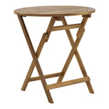 Fatel-Carpuva set de 3 mese de sufragerie din lemn masiv Natural de salcâm, D70x74 cm