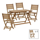 mobilier de gradina Fatel-Jaybo set de 5 mese pliabile din lemn masiv de salcâm 100x65x72 cm