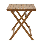 Fatel-Jaybo set de 5 mese pliabile din lemn masiv de salcâm, Natur, 100x65x72 cm, detaliu produs