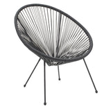 Fotoliu Acapulco metal negru- pe negru, 71x76x85 cm