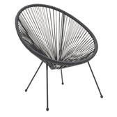 scaun de exterior Fotoliu Acapulco metal negru- pe negru 71x76x85 cm