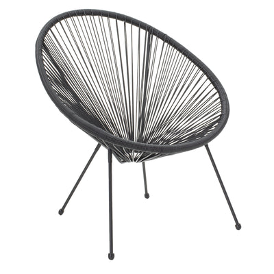 scaun de exterior Fotoliu Acapulco metal negru- pe negru 71x76x85 cm