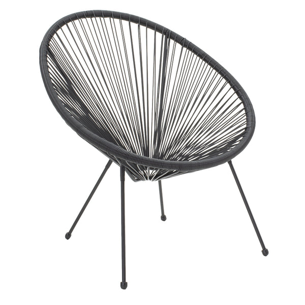Fotoliu Acapulco metal negru- pe negru, 71x76x85 cm