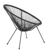 Fotoliu Acapulco metal negru- pe negru, 71x76x85 cm