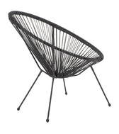 Fotoliu Acapulco metal negru- pe negru, 71x76x85 cm, imagine suplimentara
