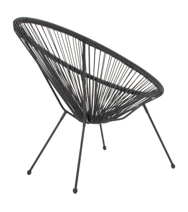 Fotoliu Acapulco metal negru- pe negru, 71x76x85 cm, imagine suplimentara