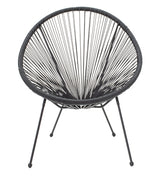 Fotoliu Acapulco metal negru- pe negru, 71x76x85 cm
