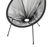 Fotoliu Acapulco metal negru- pe negru, 71x76x85 cm