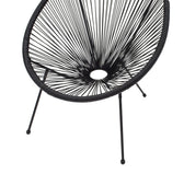 Fotoliu Acapulco metal negru- pe negru, 71x76x85 cm, foto produs